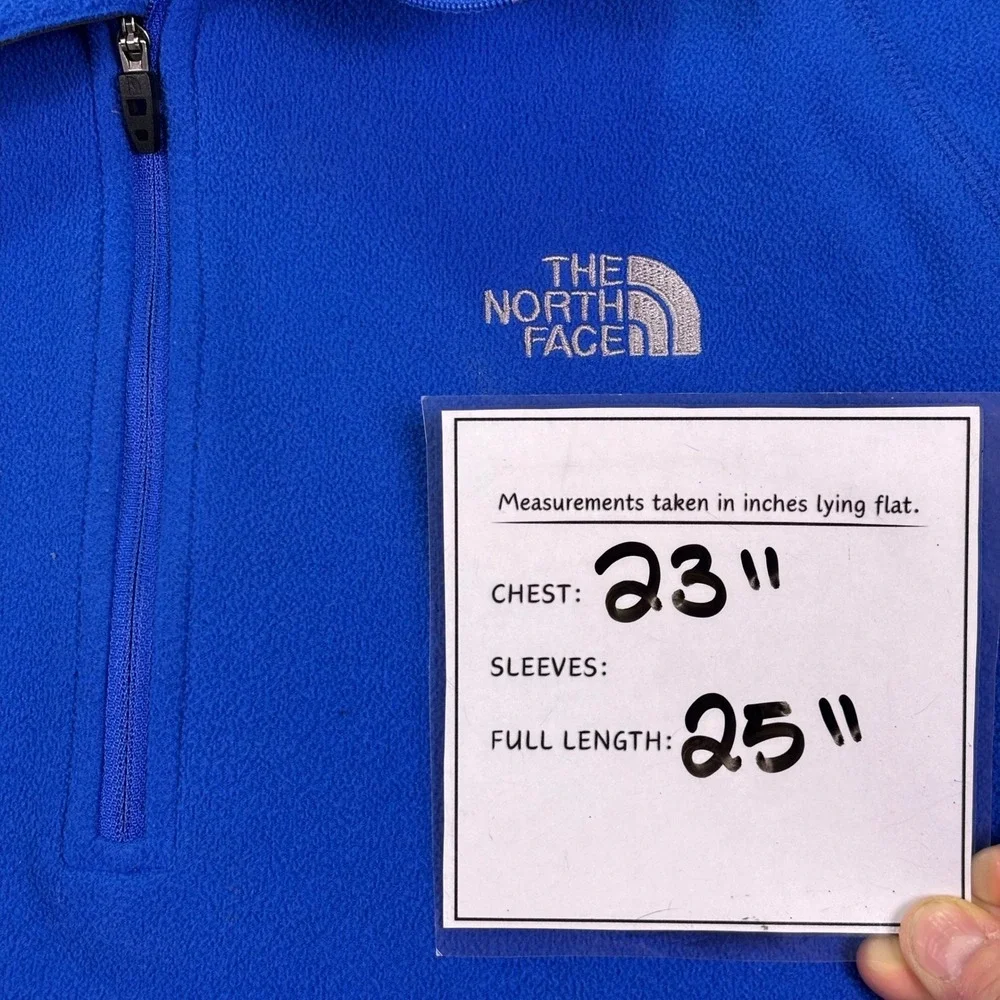 The North Face Mens 1/4 Zip Fleece Sz Large Blue FlashDry Pullover A3ZX F13